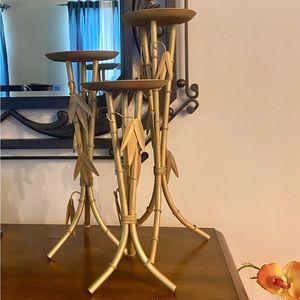 Golden Tiki Themed Candles Holders
